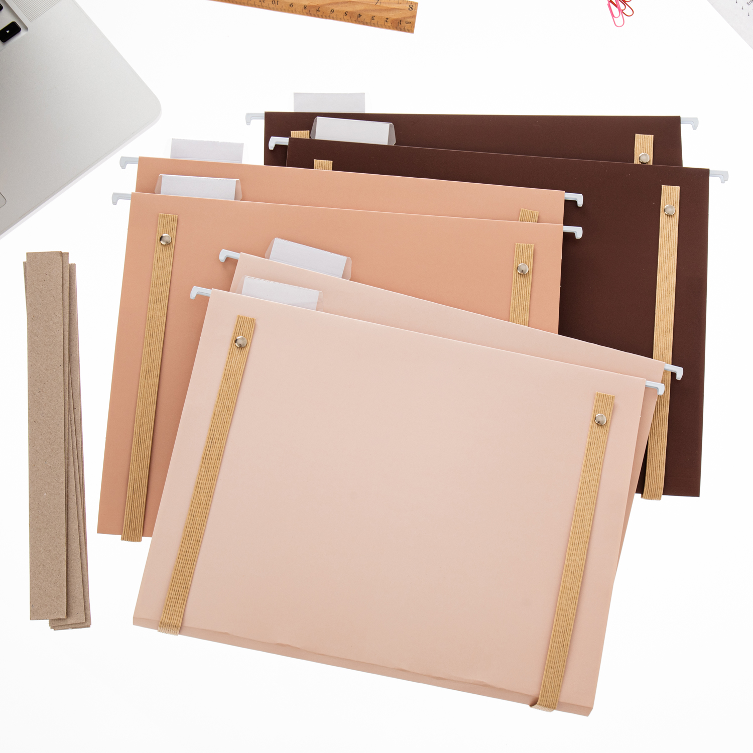 Y YOMA 6 Pack Extra Capacity Hanging File Folders with Handle Letter Size Accordion Decorative Reinforced File Folder Cute Colored Expandable Portable Folder with 1/5-Cut Adjustable Tabs, Coco Mocha
